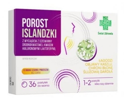 Zdjęcie ŚWIAT ZDROWIA Porost islandzki 36 pastyl.