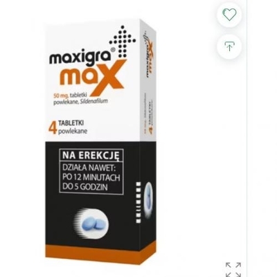 Zdjęcie Maxigra Max tabl.powl. 0,05 g 4 tabl.