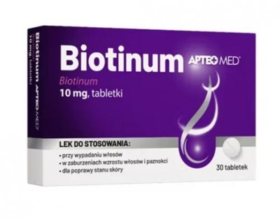 Zdjęcie Biotinum APTEO MED tabl. 10 mg 30 tabl.