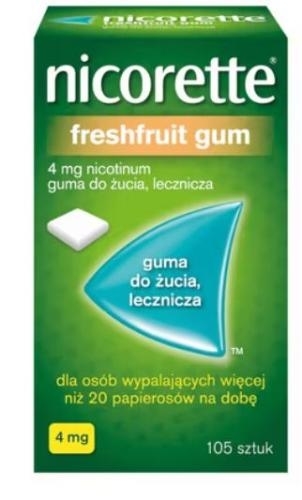 Zdjęcie Nicorette FreshFruit 4mg guma d/ż.105sz