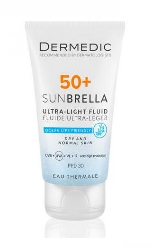 Zdjęcie Dermedic Sunbrella Ultralekki krem ochronny SPF 50+ dla skóry suchej i normalnej, 40 ml