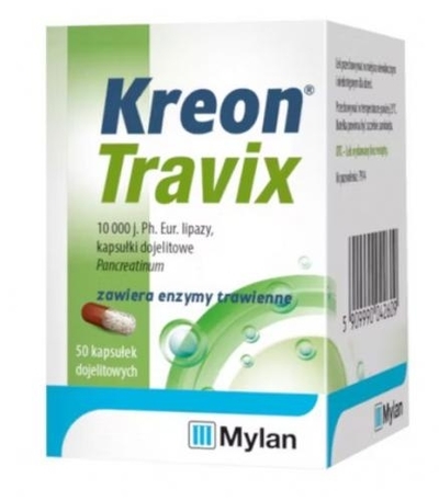 Zdjęcie Kreon Travix 10000 j. kaps.dojel. 50kaps.