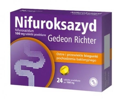 Zdjęcie Nifuroksazyd Richter tabl.powl. 0,1g 24tab