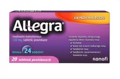 Zdjęcie Allegra tabl.powl. 120 mg 20 tabl.