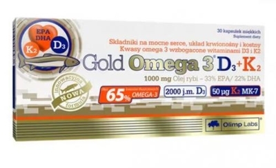 Zdjęcie OLIMP Gold Omega 3 D3+K2 kaps. 30 kaps.