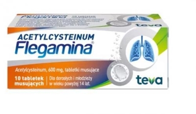 Zdjęcie Acetylcysteinum Flegamina tabl.mus. 0,6g 1