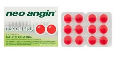 Zdjęcie Neo-Angin b/cukru 24 tabl.