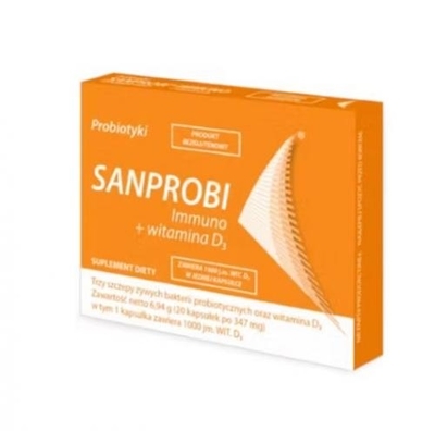 Zdjęcie Sanprobi Immuno + Witamina D3 kaps.twarde 