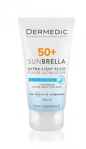 Zdjęcie Dermedic Sunbrella Ultralekki krem ochronny SPF 50+ dla skóry naczyniowej i nadreaktywnej, 40 ml
