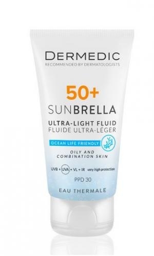 Zdjęcie Dermedic Sunbrella Ultralekki krem ochronny SPF 50+ dla skóry tłustej i mieszanej, 40 ml